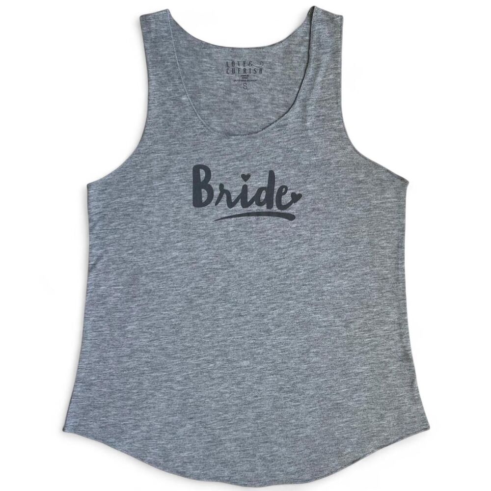Bride Graphic Tank Heather Gray Bridal Bachelorette Honeymoon Women’s Small